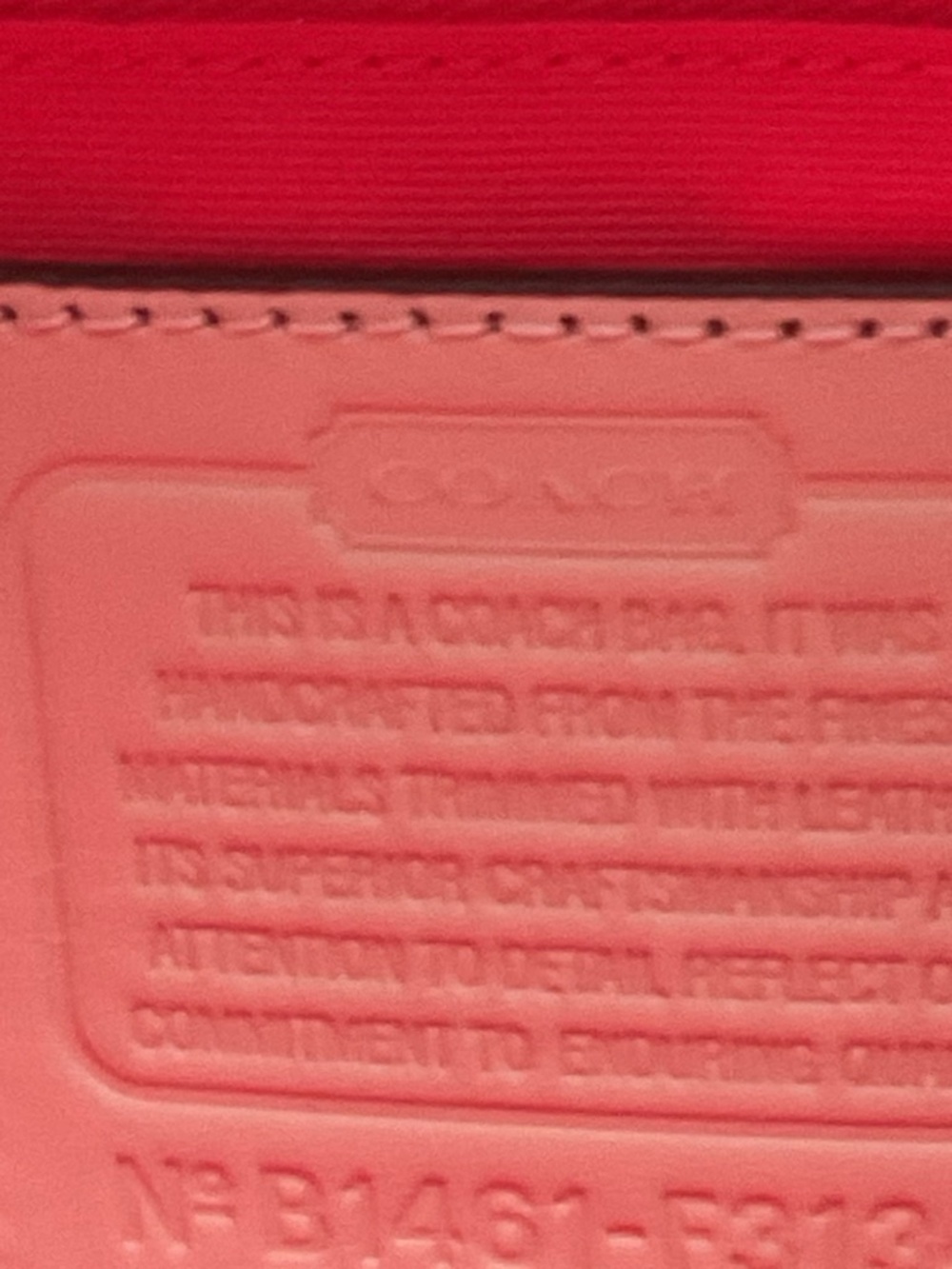 Coach Pink Red Floral Print Tote with Tan Straps - Picture 5 of 9